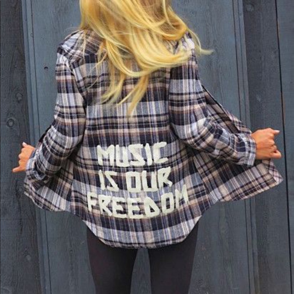 Tribe Kelley “Music Is Our Freedom” Flannel